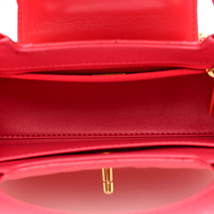 Chanel Shiny Aged Calfskin Quilted Nano Kelly Shopper Dark Pink 6 of 10