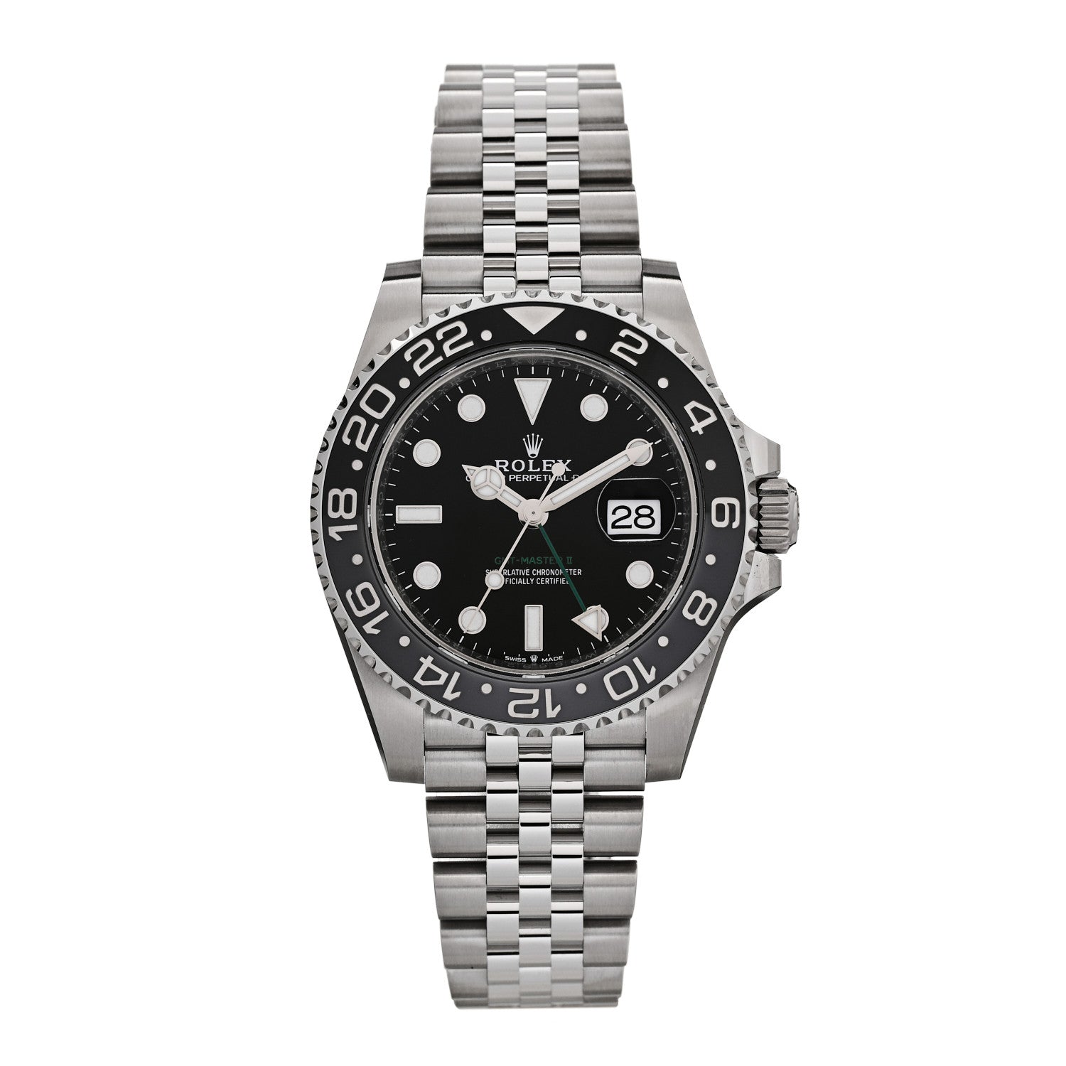 Rolex Stainless Steel 40mm Oyster Perpetual Date GMT Master II Bruce Wayne Watch Black 126710GRNR 1 of 5