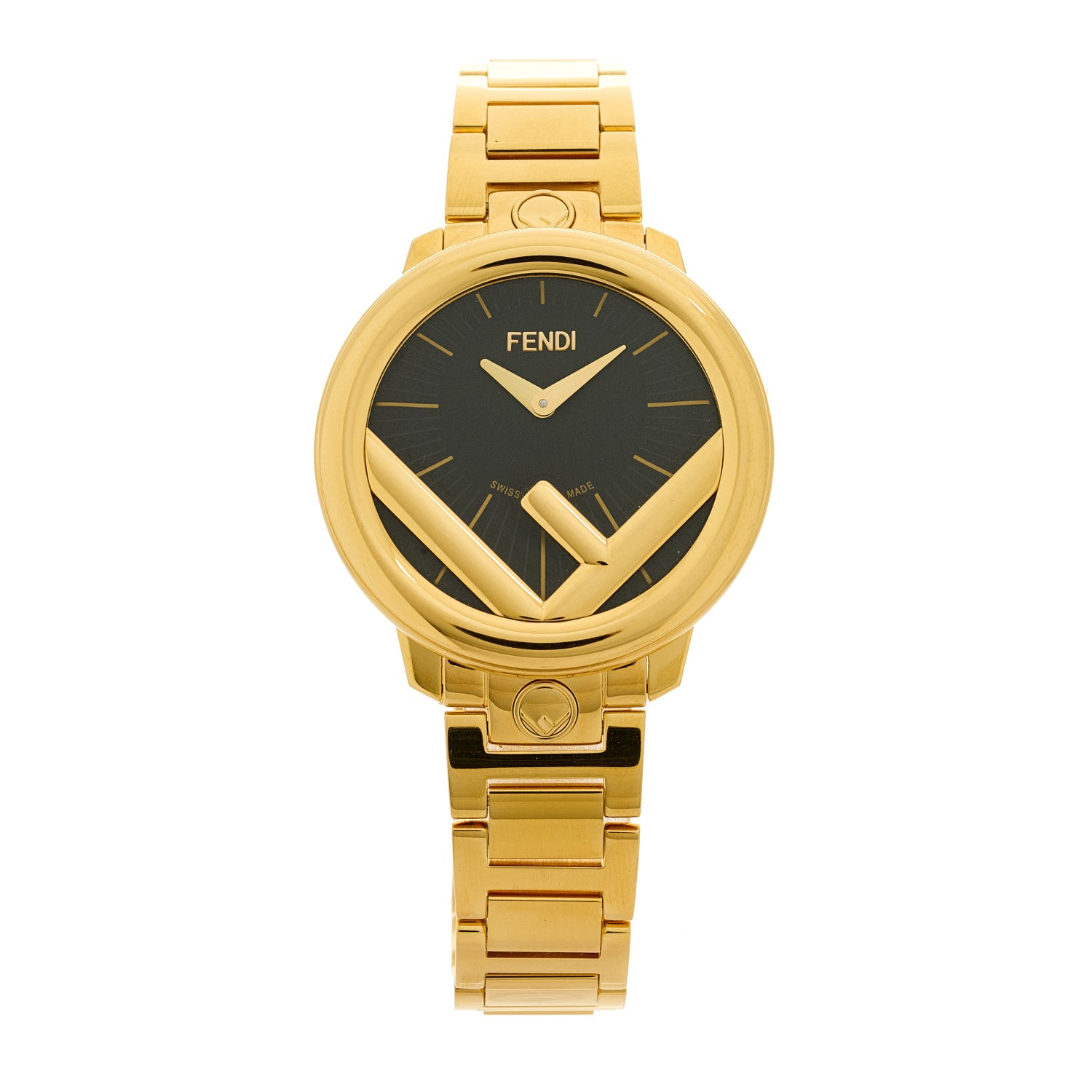 Fendi Stainless Steel 36mm Run Away Quartz Watch Gold 1 of 5