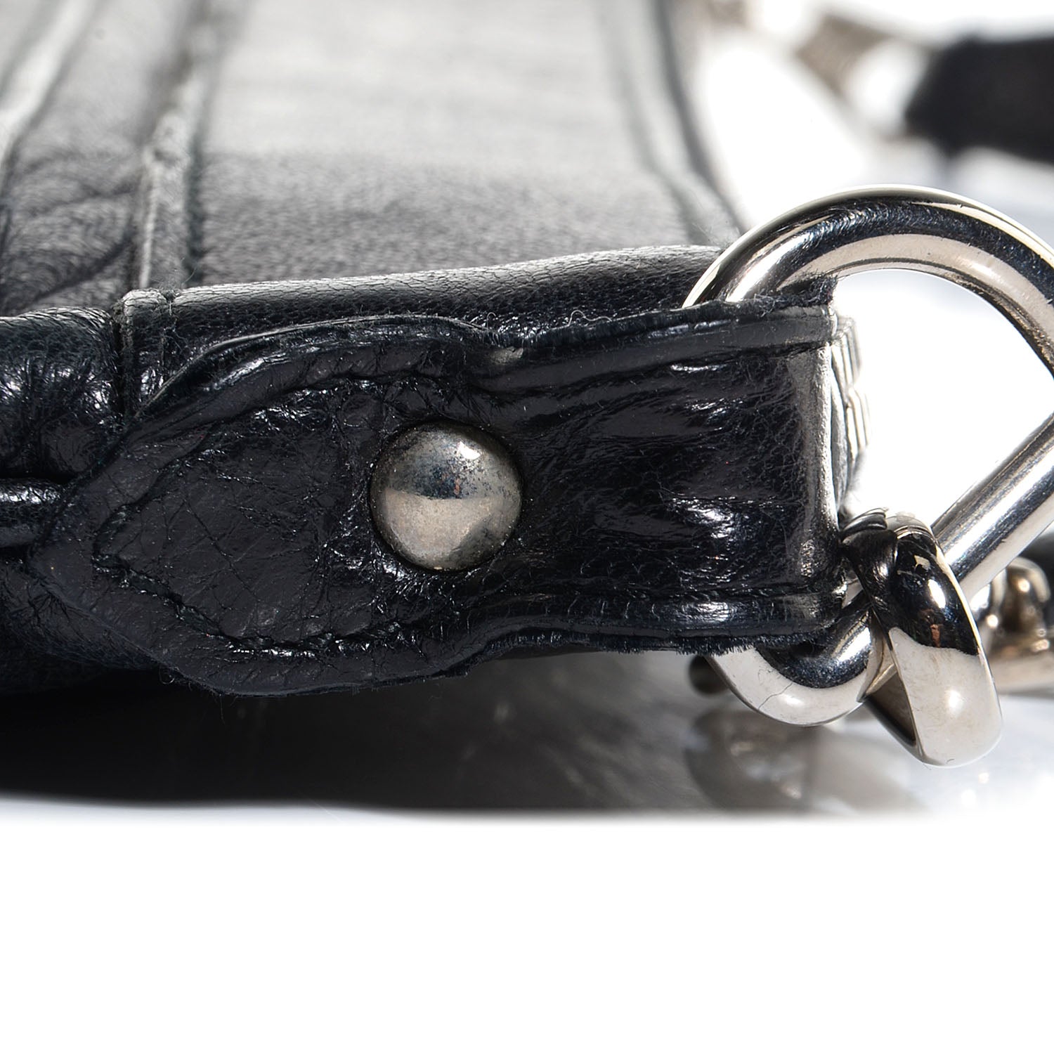 Balenciaga Chevre Giant 21 Silver Hardware Flat Handle Clutch Black 9 of 11