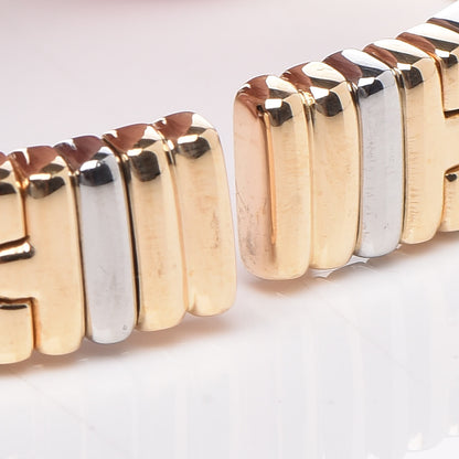 Bulgari 18K Yellow Gold Stainless Steel 10mm Parentesi Cuff Bracelet 5 of 5