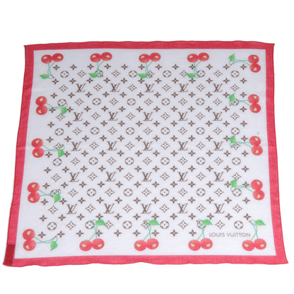 Louis Vuitton Cotton Monogram Cerises Scarf White 2 of 4