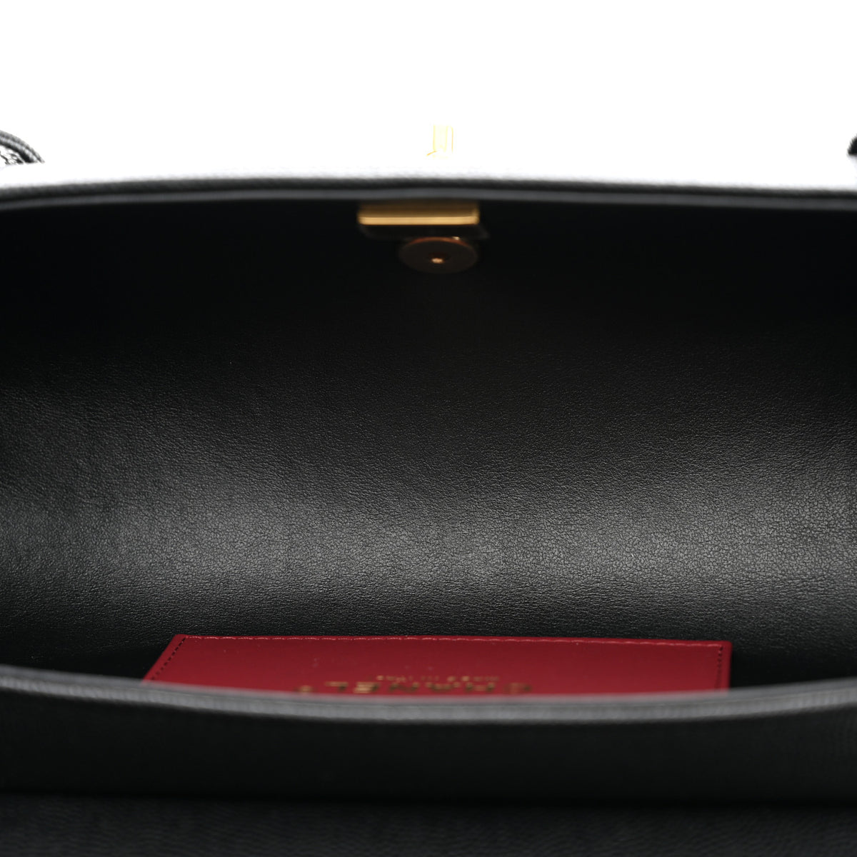 Shiny Caviar Preppy Coco Small Bowling Bag Black