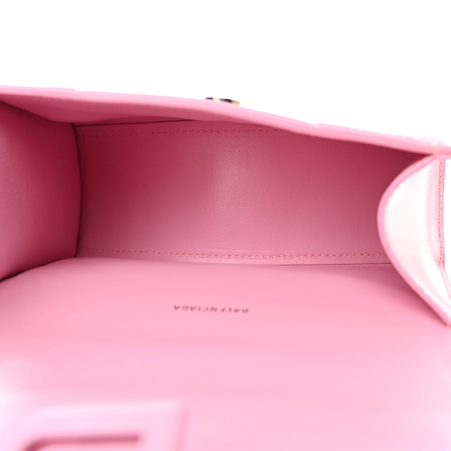 Balenciaga Shiny Box Calfskin Tonal B Hourglass Top Handle Bag XS Candy Pink 5 of 17