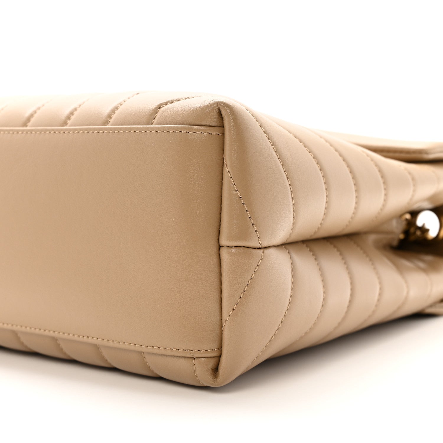 Saint Laurent Calfskin Y Quilted Monogram Medium Loulou Chain Satchel Dark Beige 11 of 11