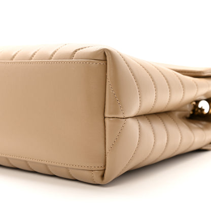 Saint Laurent Calfskin Y Quilted Monogram Medium Loulou Chain Satchel Dark Beige 11 of 11