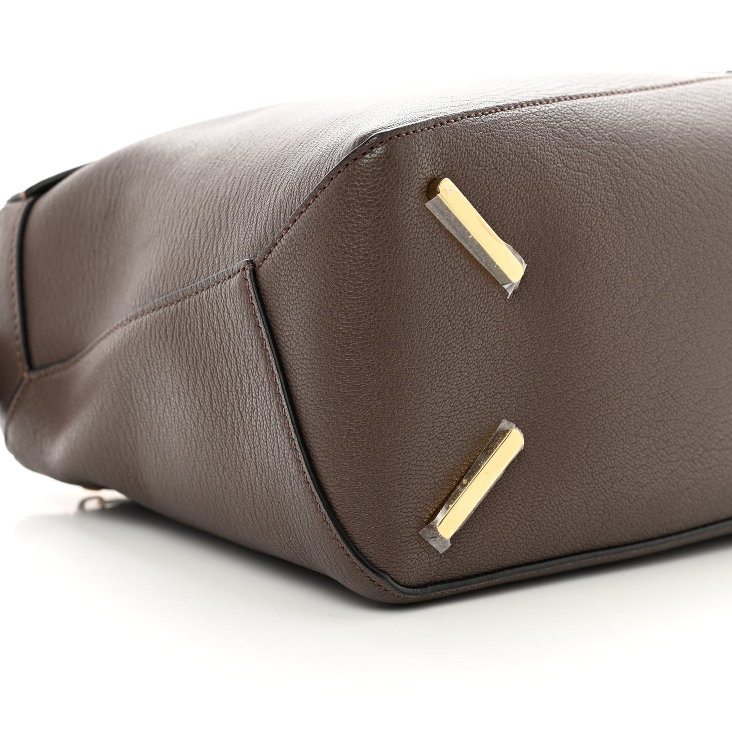 Goatskin Medium Puzzle Edge Bag Taupe