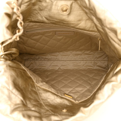 Chanel Metallic Calfskin Quilted Small Chanel 22 Light Gold 6 of 12