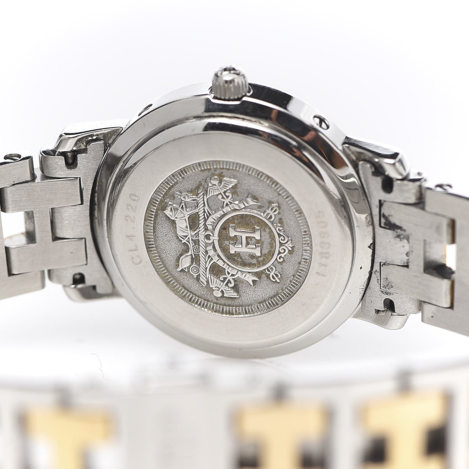 Hermes Stainless Steel 24mm Clipper Quartz Watch Gold 5 of 6