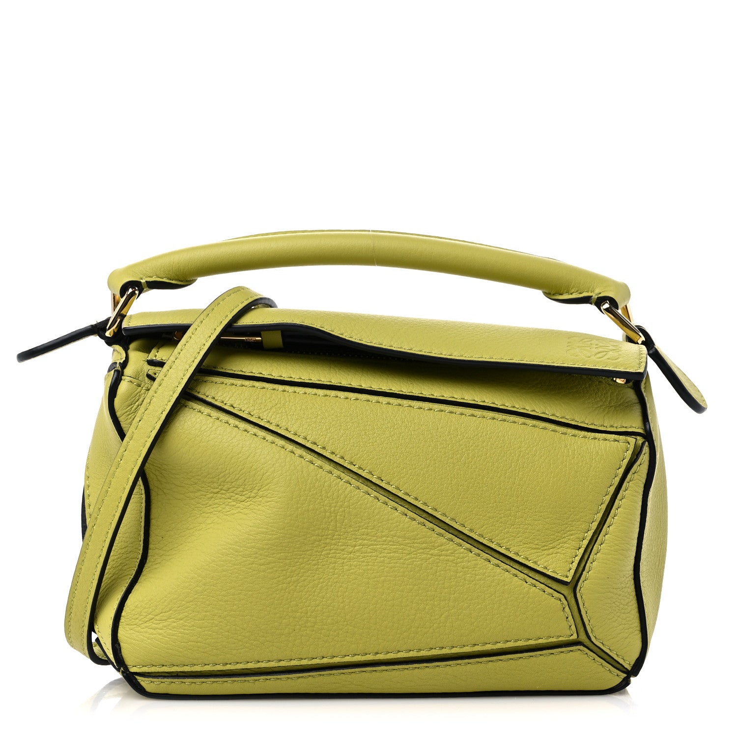 Loewe Calfskin Mini Puzzle Bag Lime Yellow 1 of 9