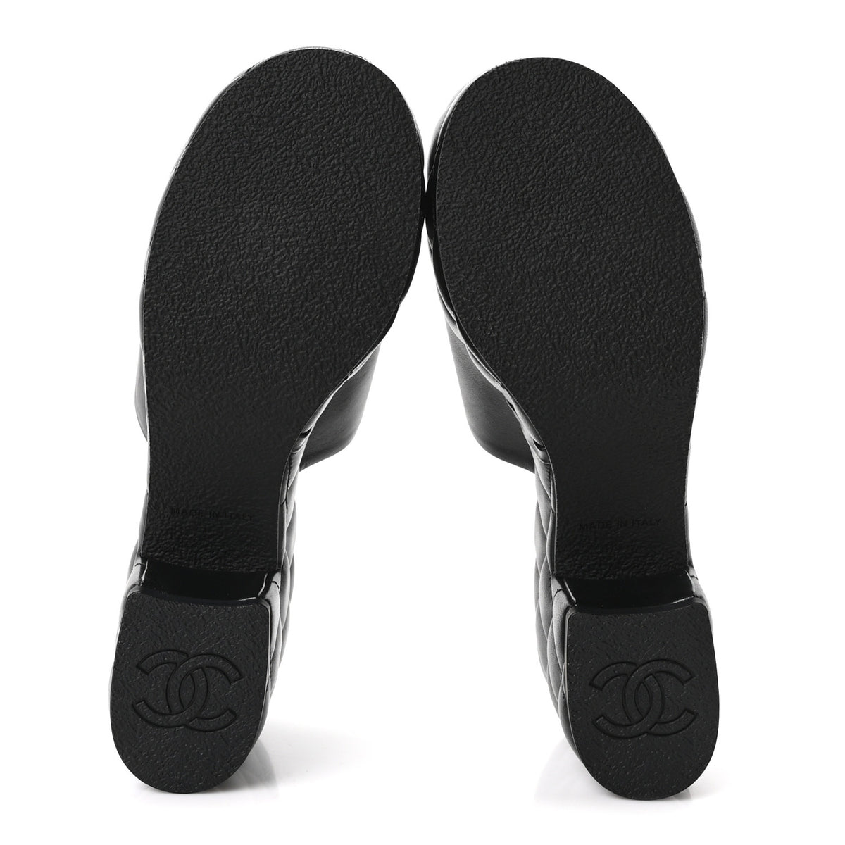 Chanel Lambskin Quilted CC Platform Mules 38.5 Black 6 of 10