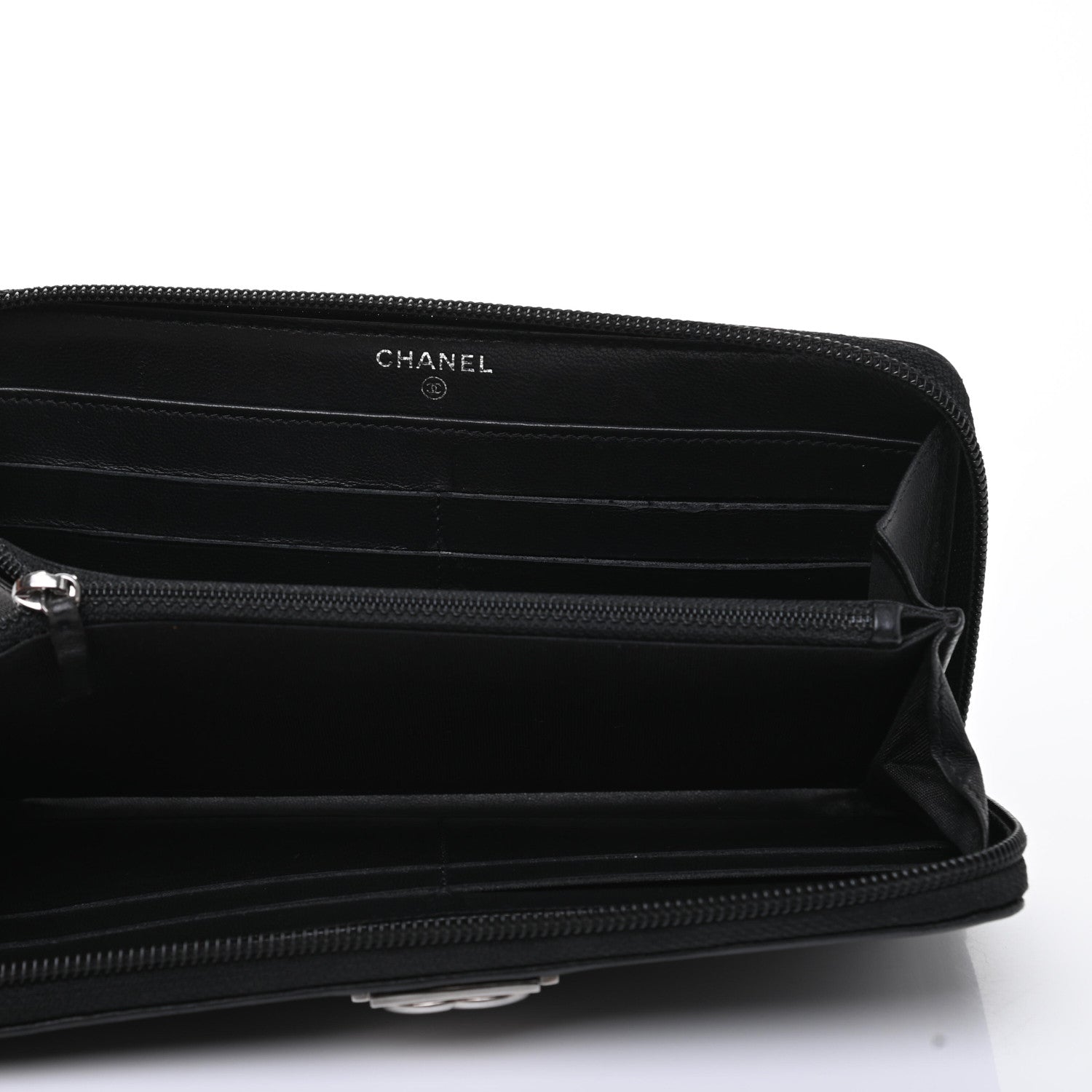 Chanel Lambskin Quilted Boy Zip Around Wallet Black 5 of 9