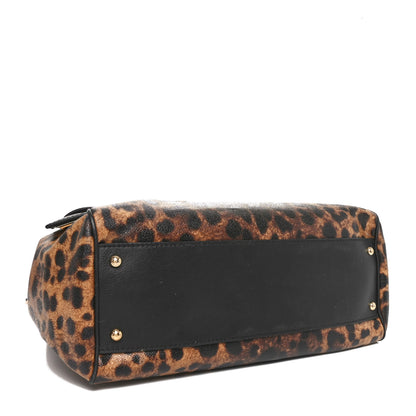 Dolce & Gabbana Canvas Leopard Print Large Miss Sicily Satchel 4 of 9