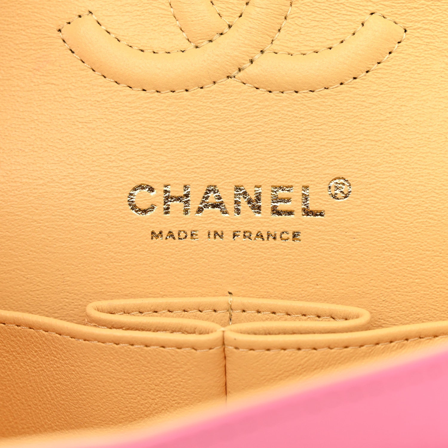 Chanel Lambskin Quilted Small Double Flap Pink Yellow 6 of 11
