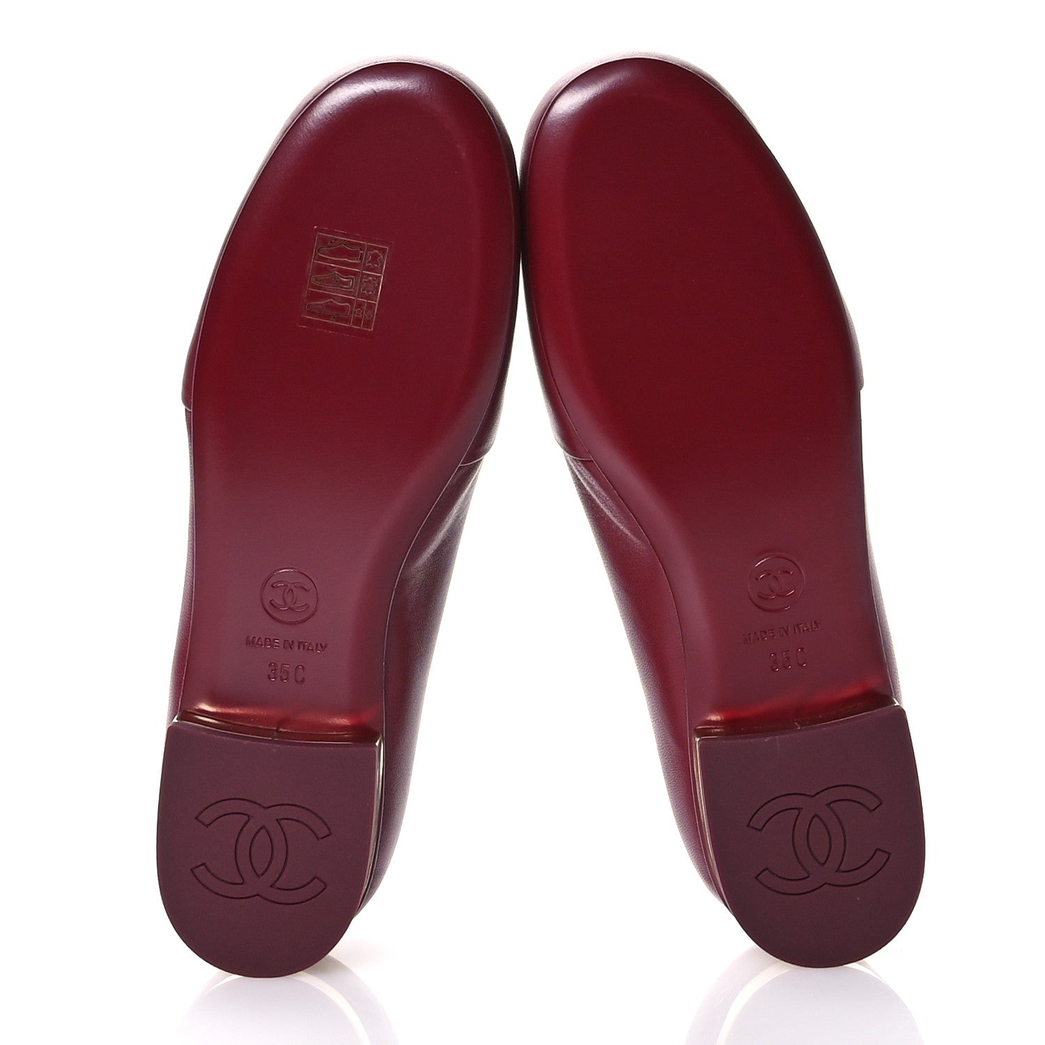 Chanel Lambskin CC Loafers 35 Bordeaux 6 of 9
