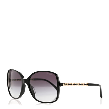 Chanel Acetate Lambskin Chain Square Sunglasses 5210-Q Black 1 of 8