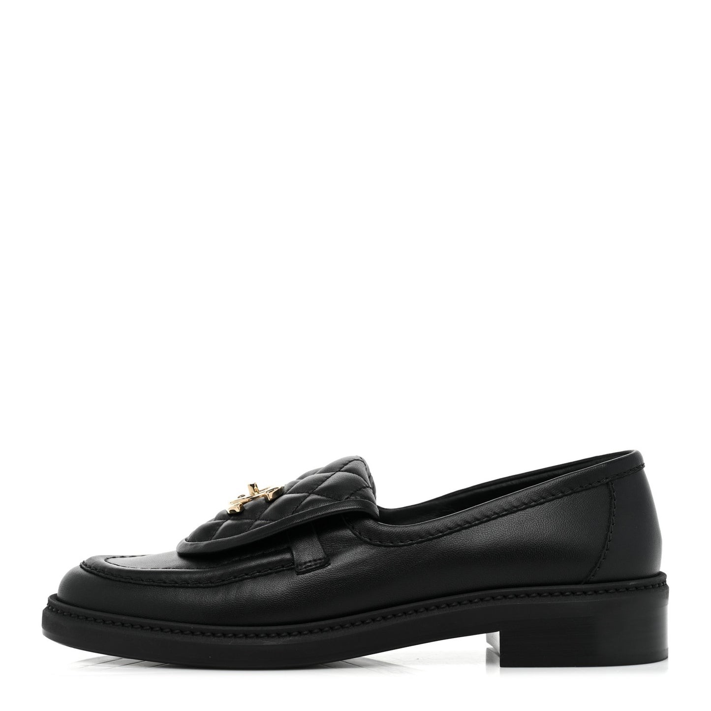Lambskin Quilted CC Turnlock Loafers 37 Black