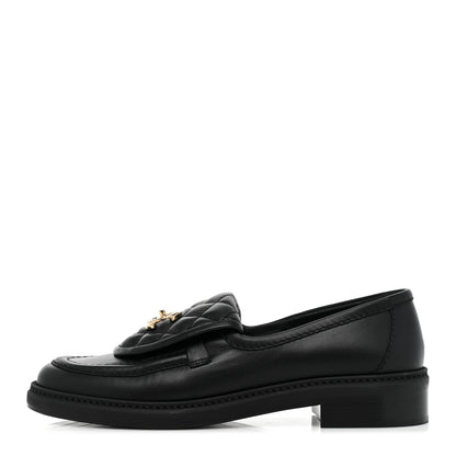 Chanel Lambskin Quilted CC Turnlock Loafers 37 Black 1 of 10
