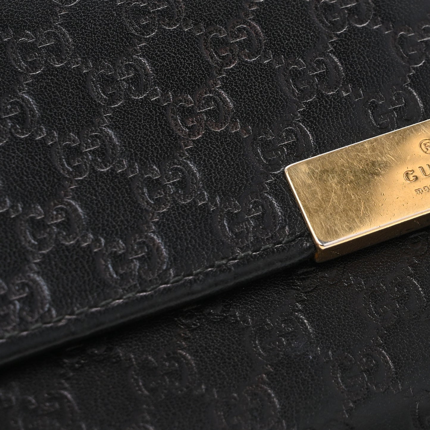 Soft Microguccissima Dice Chain Wallet Black