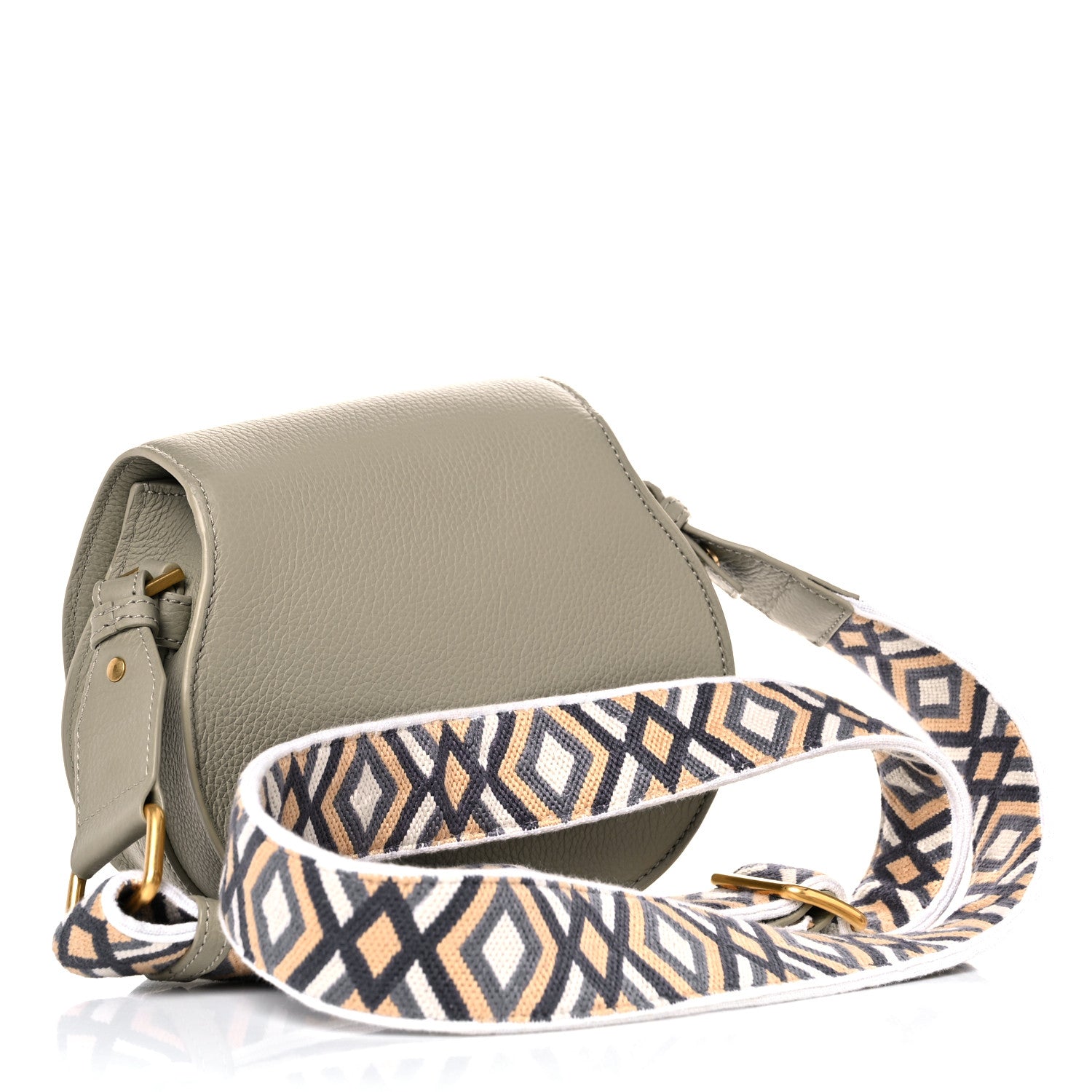 Chloe Calfskin Embroidery Mini Marcie Round Crossbody Bag Slate Green 3 of 9