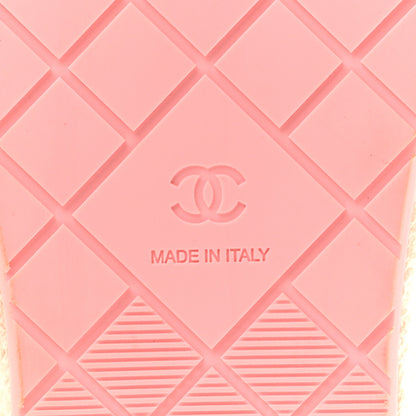 Chanel Terry Cloth CC Wedge Sandals 38 Pink 8 of 9