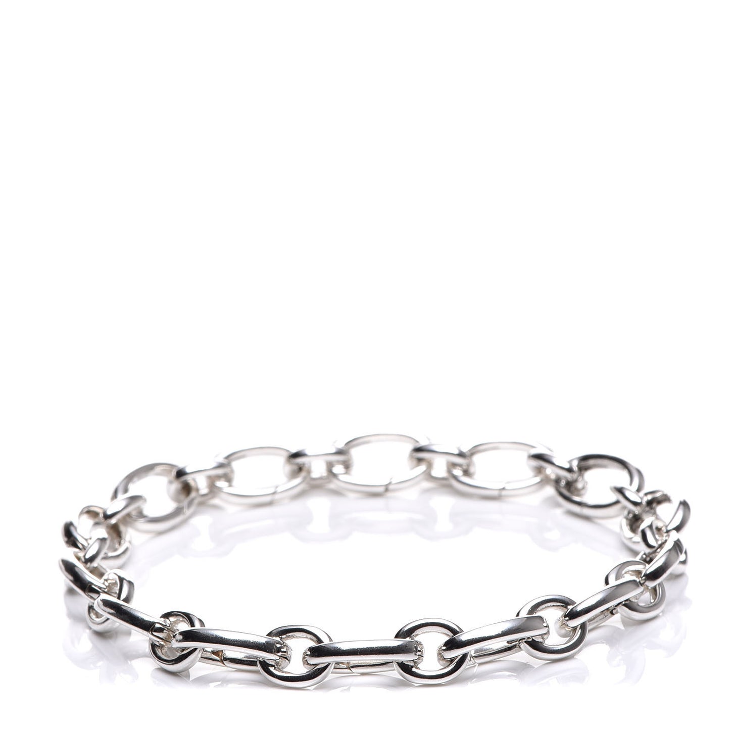 Sterling Silver Oval Clasping Link Bracelet