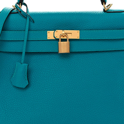 Hermes Togo Kelly Retourne 32 Turquoise 8 of 12
