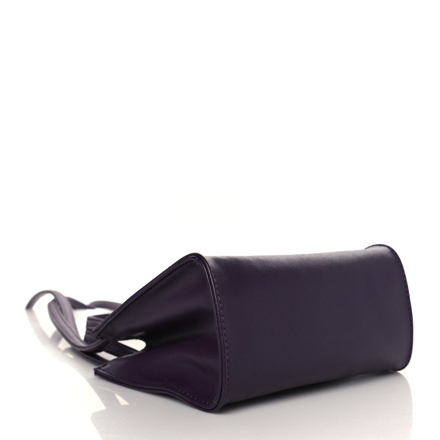 Vegan Leather Small Shopping Bag Eggplant