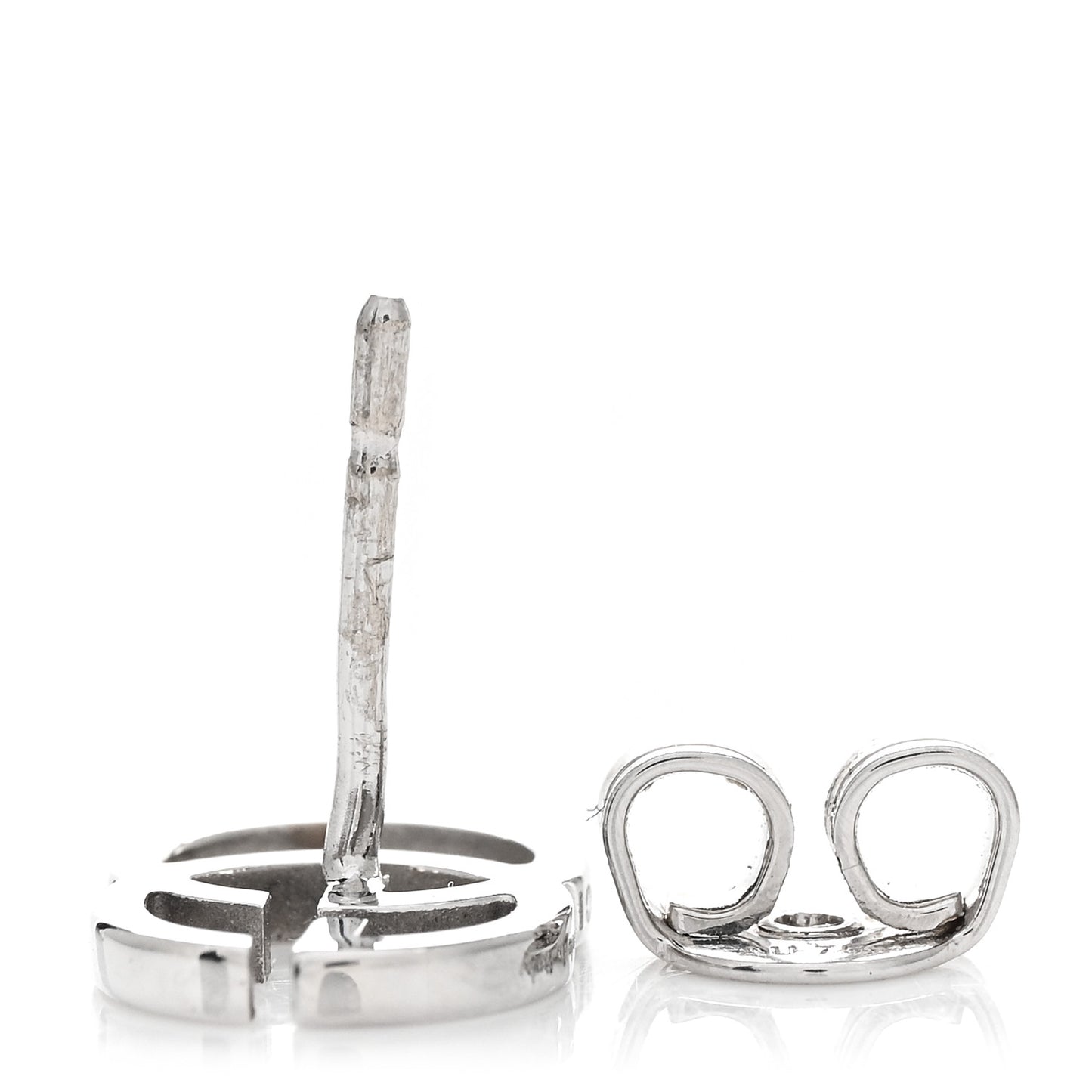 18K White Gold GG Tissue Stud Single Earring