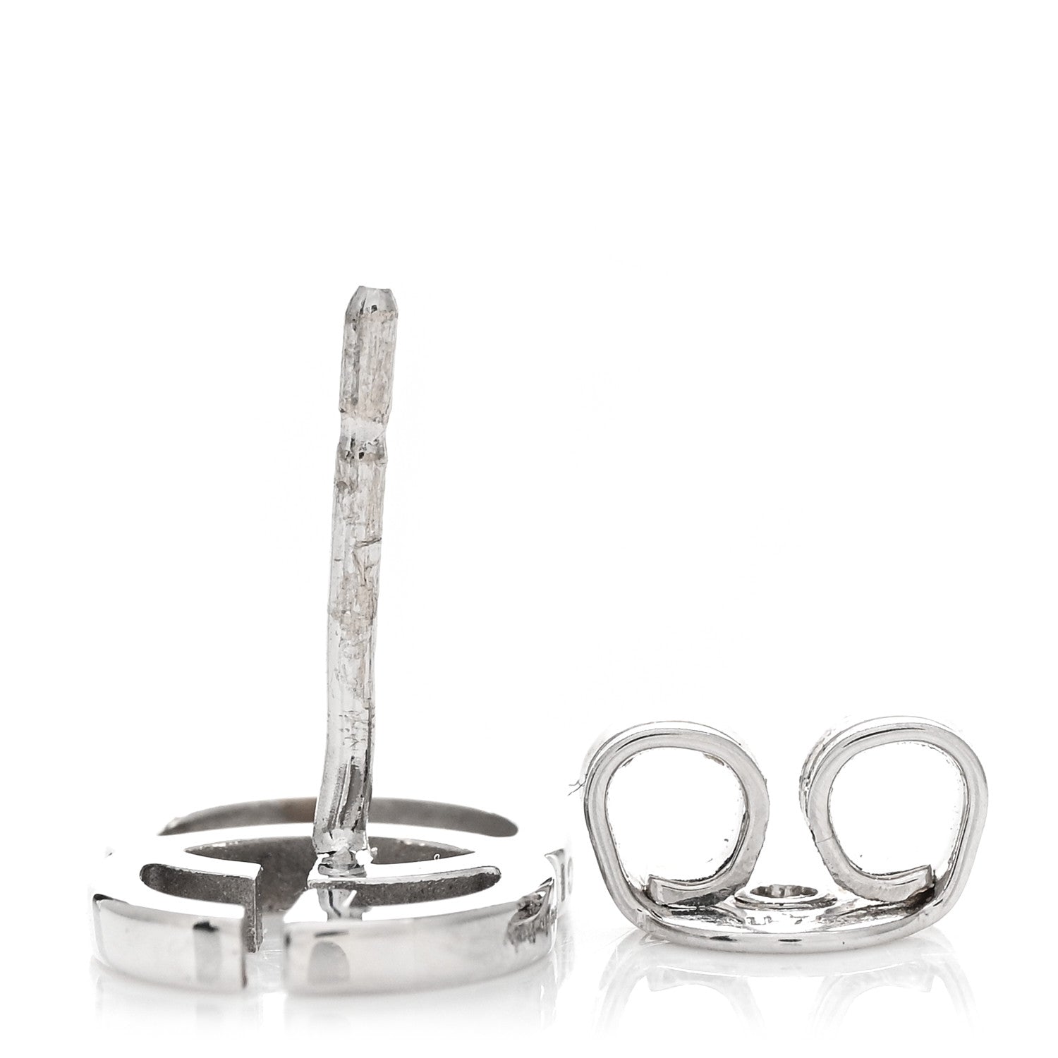 Gucci 18K White Gold GG Tissue Stud Single Earring 3 of 4