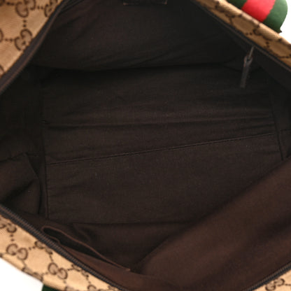 Gucci GG Monogram Medium Web Handle Bucket Tote Dark Brown 5 of 11