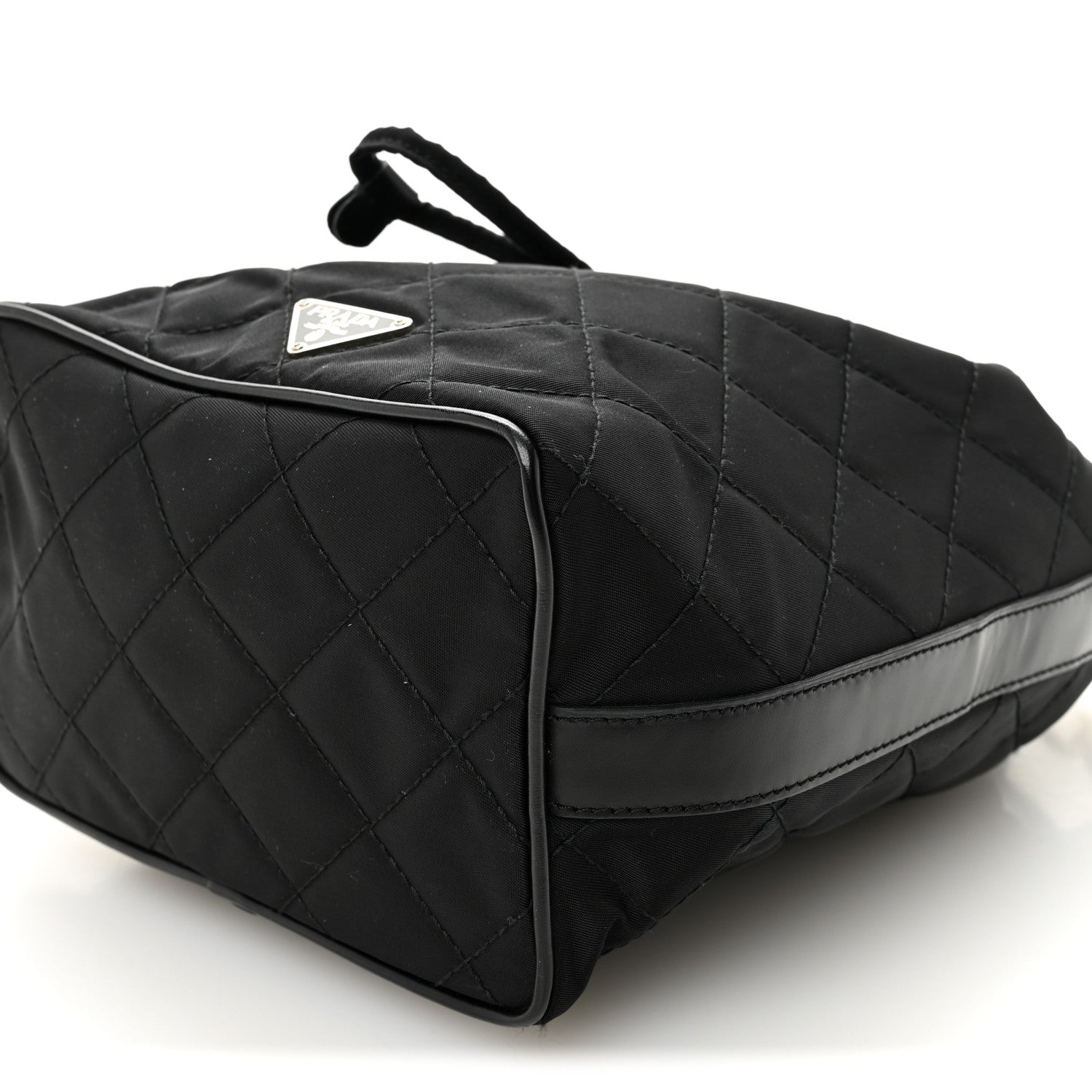 Prada Tessuto Nylon Quilted Drawstring Bucket Bag Black 10 of 10