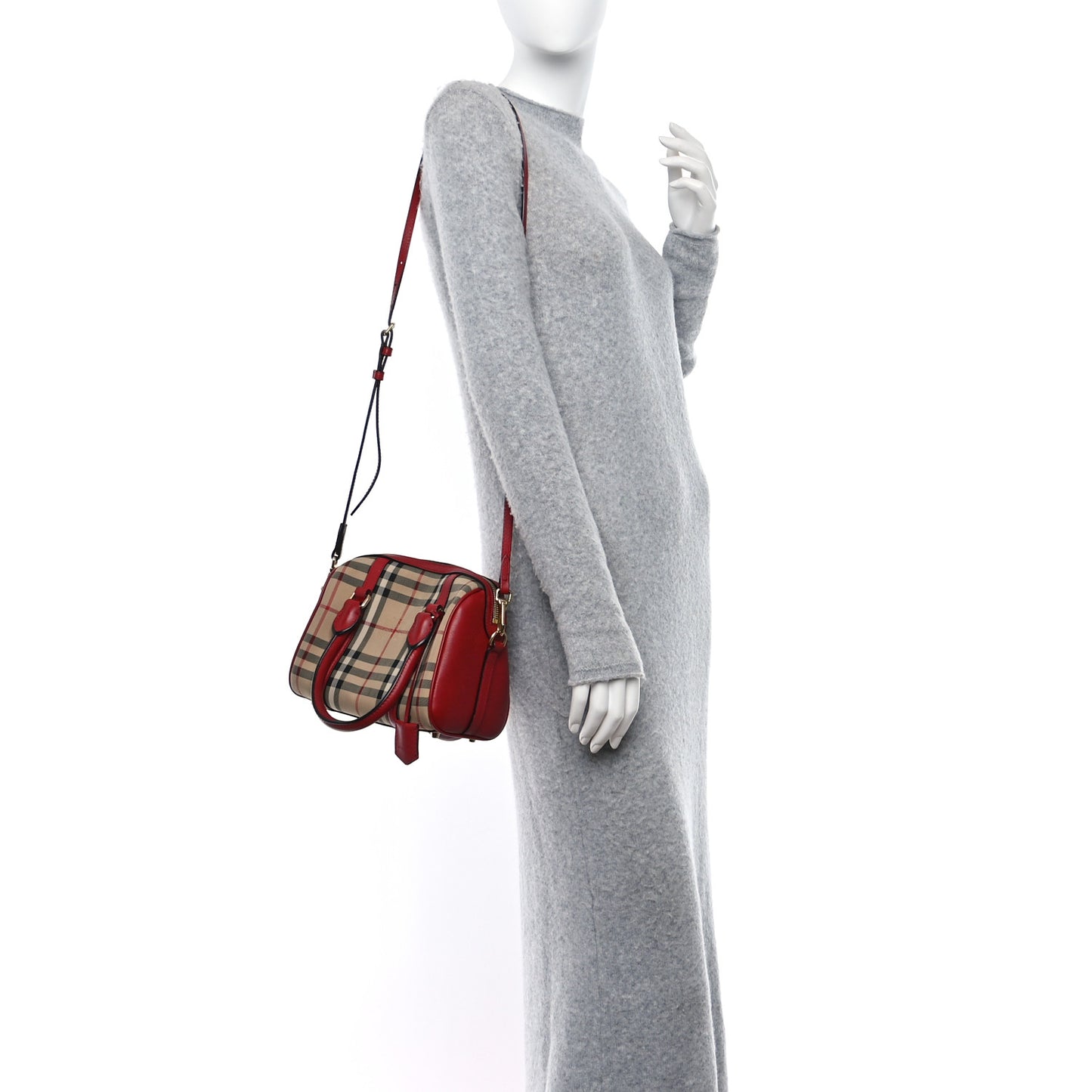 Horseferry Check Small Alchester Bowling Bag Red