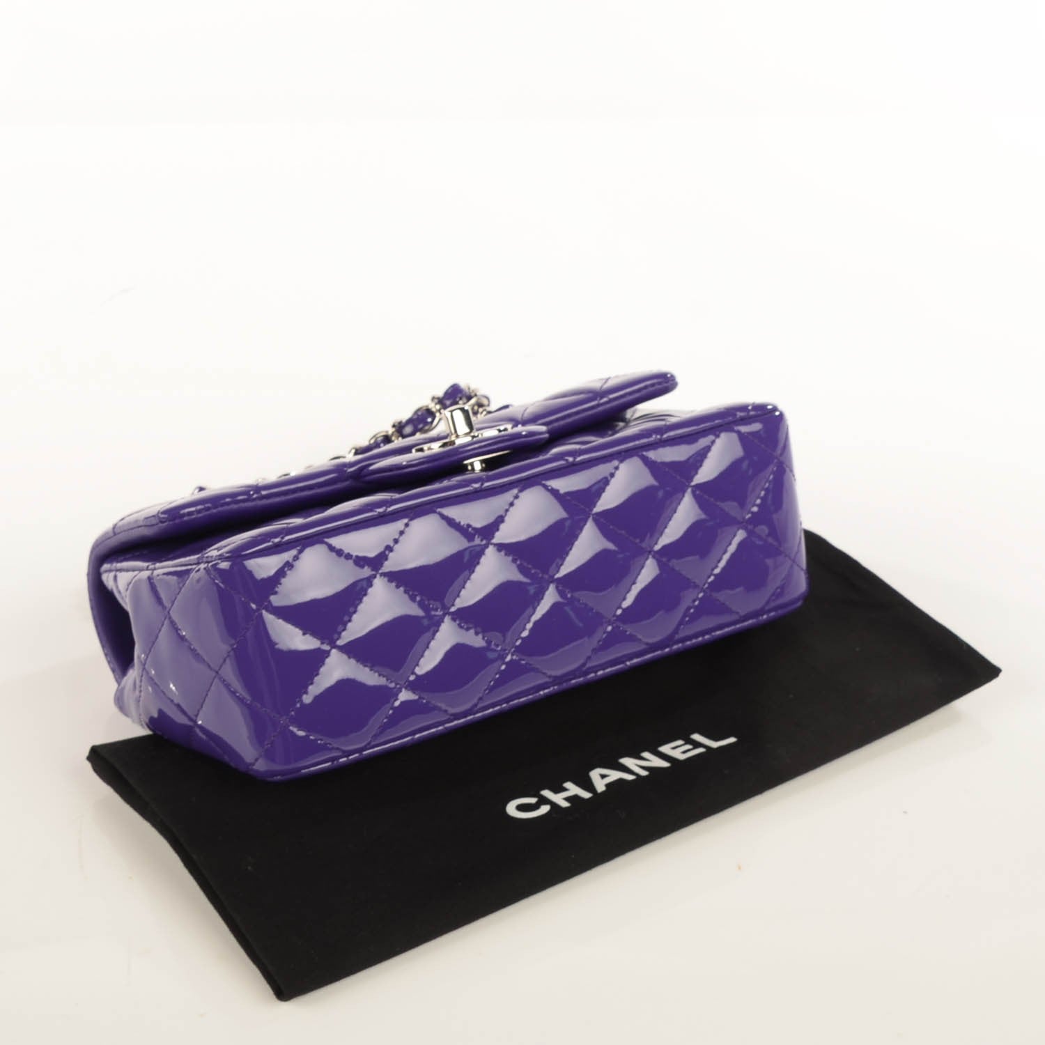 Chanel Patent Quilted Mini Rectangular Flap Purple 4 of 9