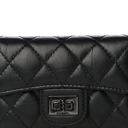 Chanel Aged Calfskin Quilted Reissue Flap Card Holder So Black 9 of 12