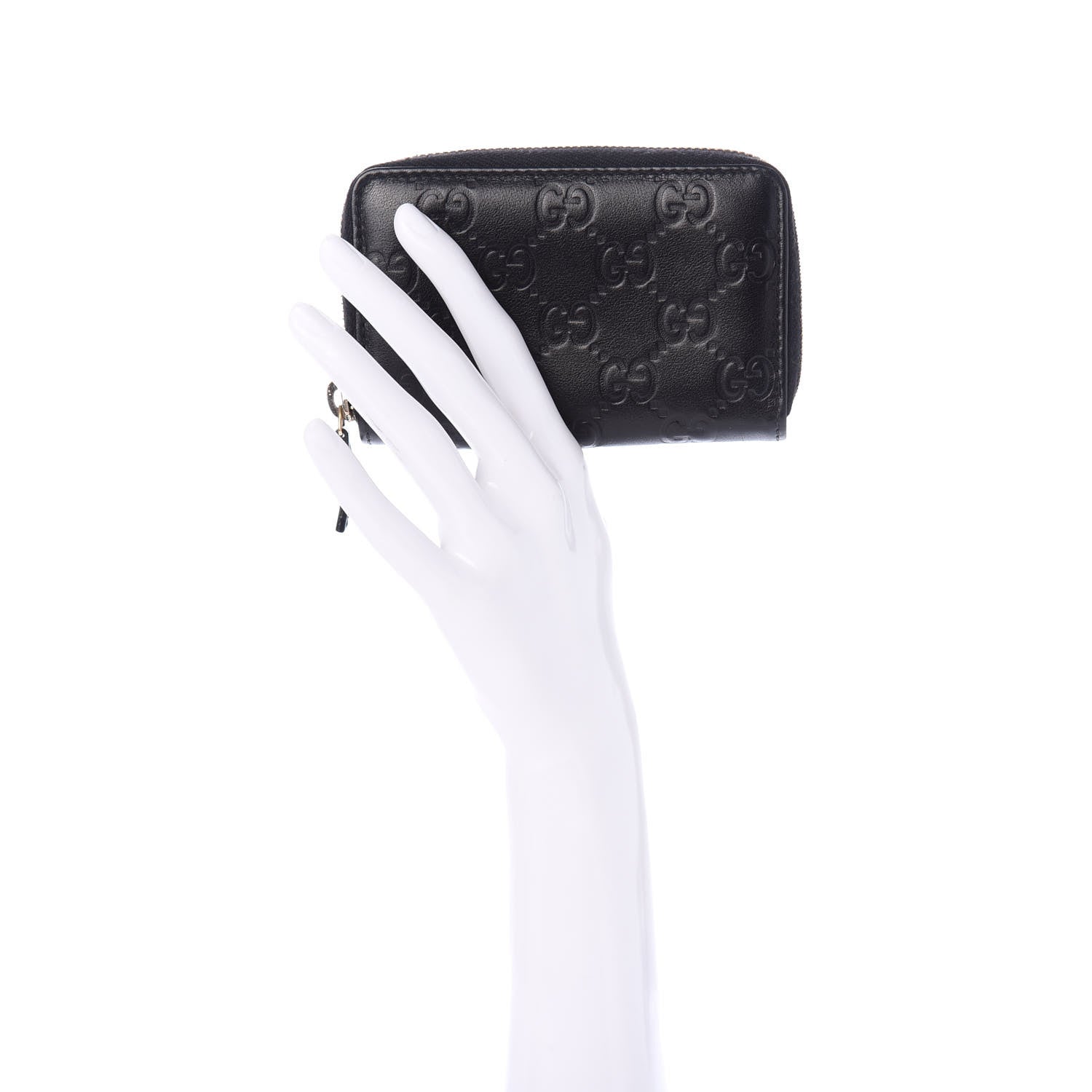 Gucci Guccissima Zip Around Card Case Black 2 of 8