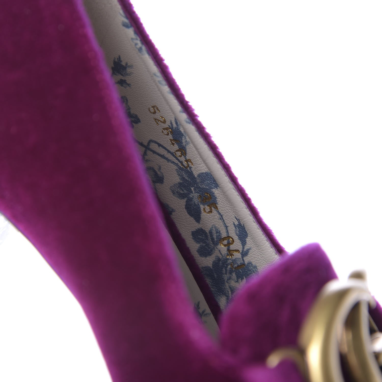 Gucci Softy Velvet GG Victoire 55mm Loafer Pumps 35 Fucsia 9 of 10