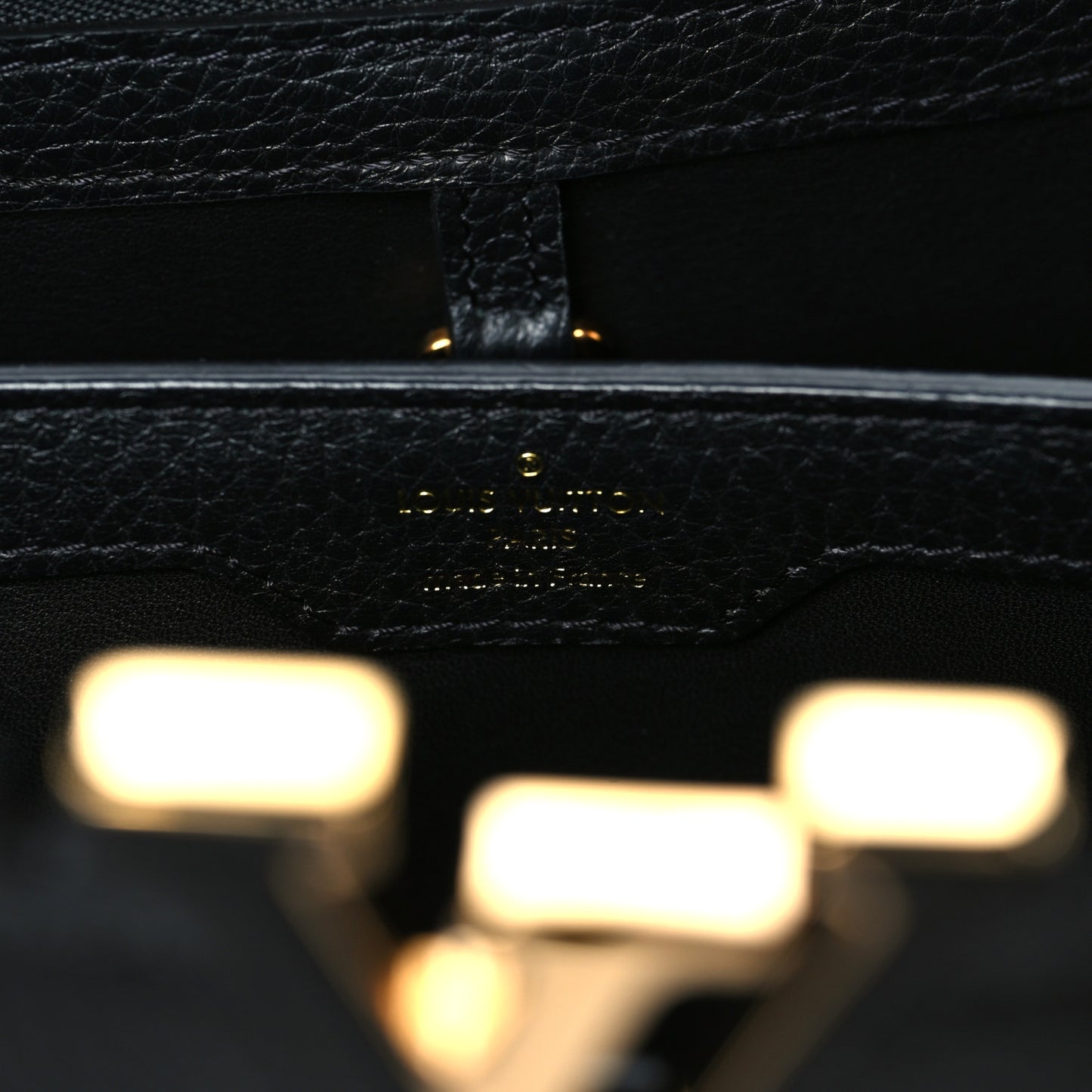 Taurillon Studded Capucines PM Black