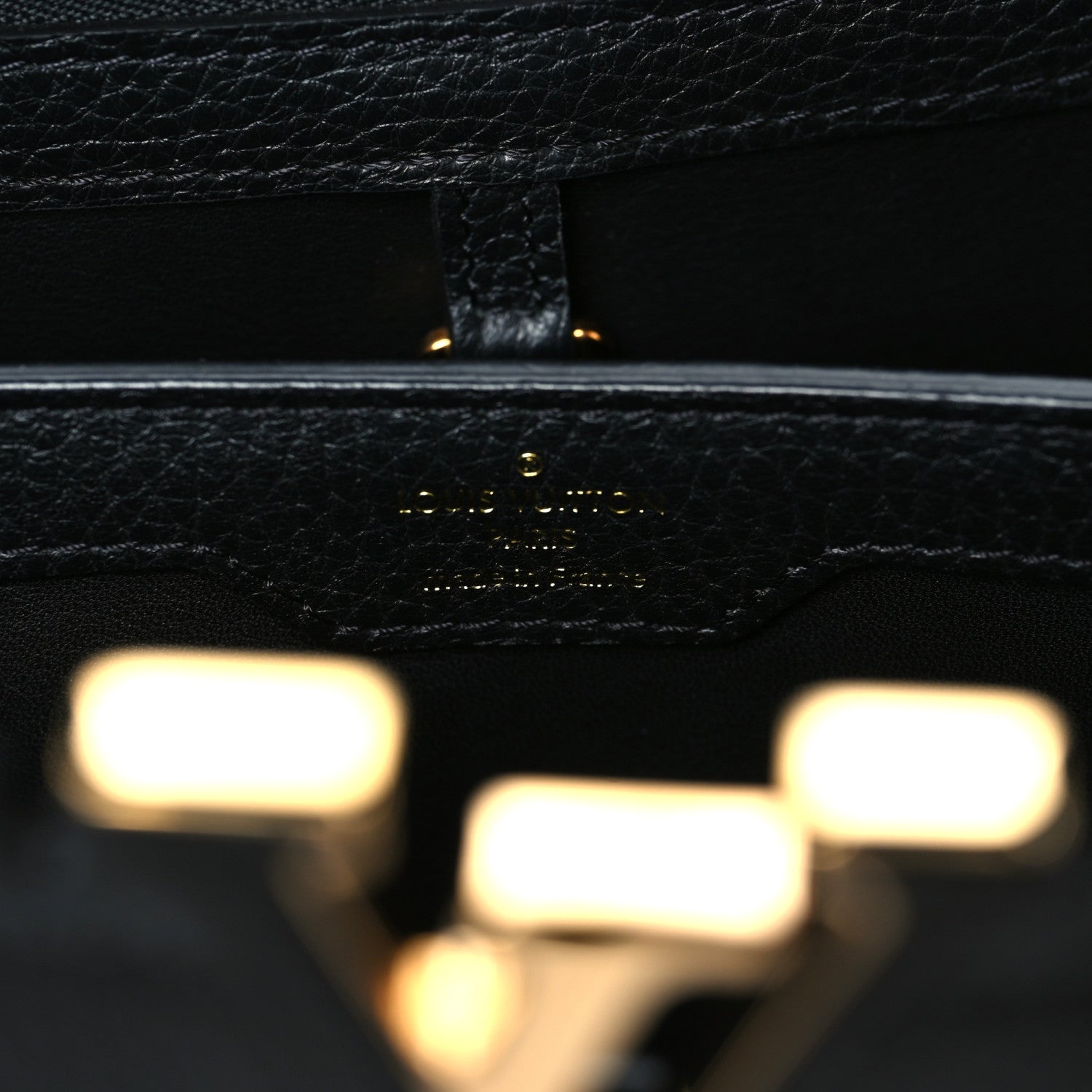 Louis Vuitton Taurillon Studded Capucines PM Black 5 of 6