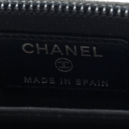 Chanel Caviar Quilted Boy Zip Around Coin Purse Wallet Black 6 of 7