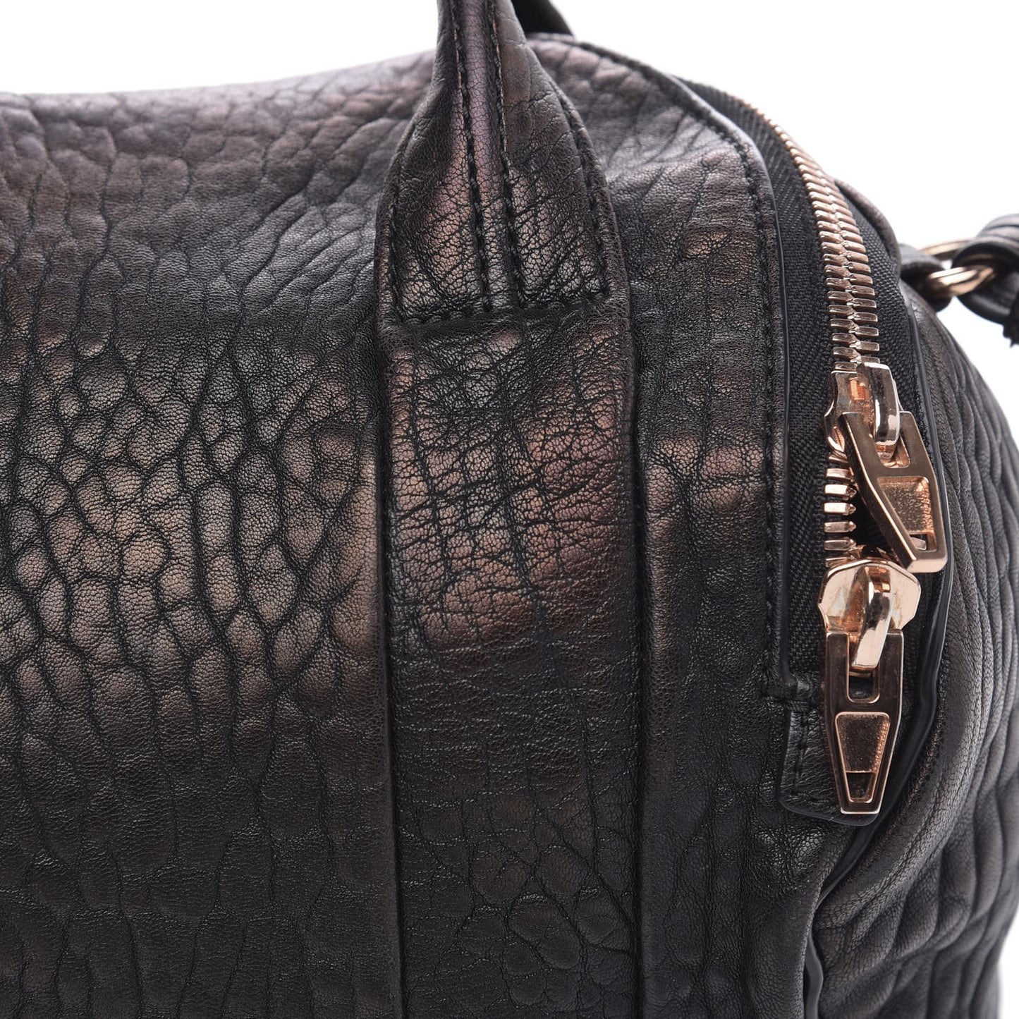 Pebbled Lambskin Rockie Black Rose Gold Hardware
