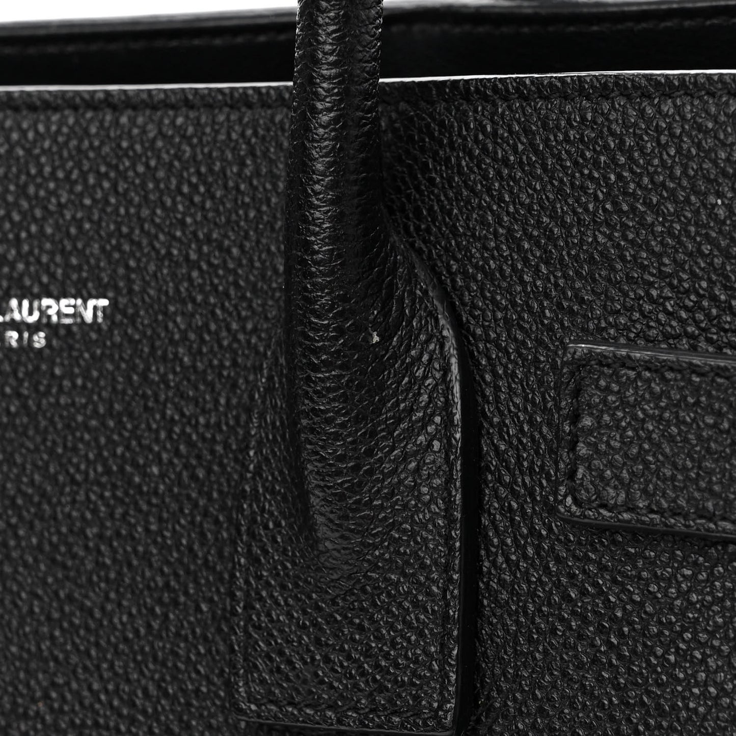 Grained Calfskin Baby Sac De Jour Black