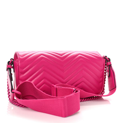 Gucci Calfskin Matelasse Monochrome GG Marmont Crossbody Shoulder Bag Classic Fuxia 3 of 8