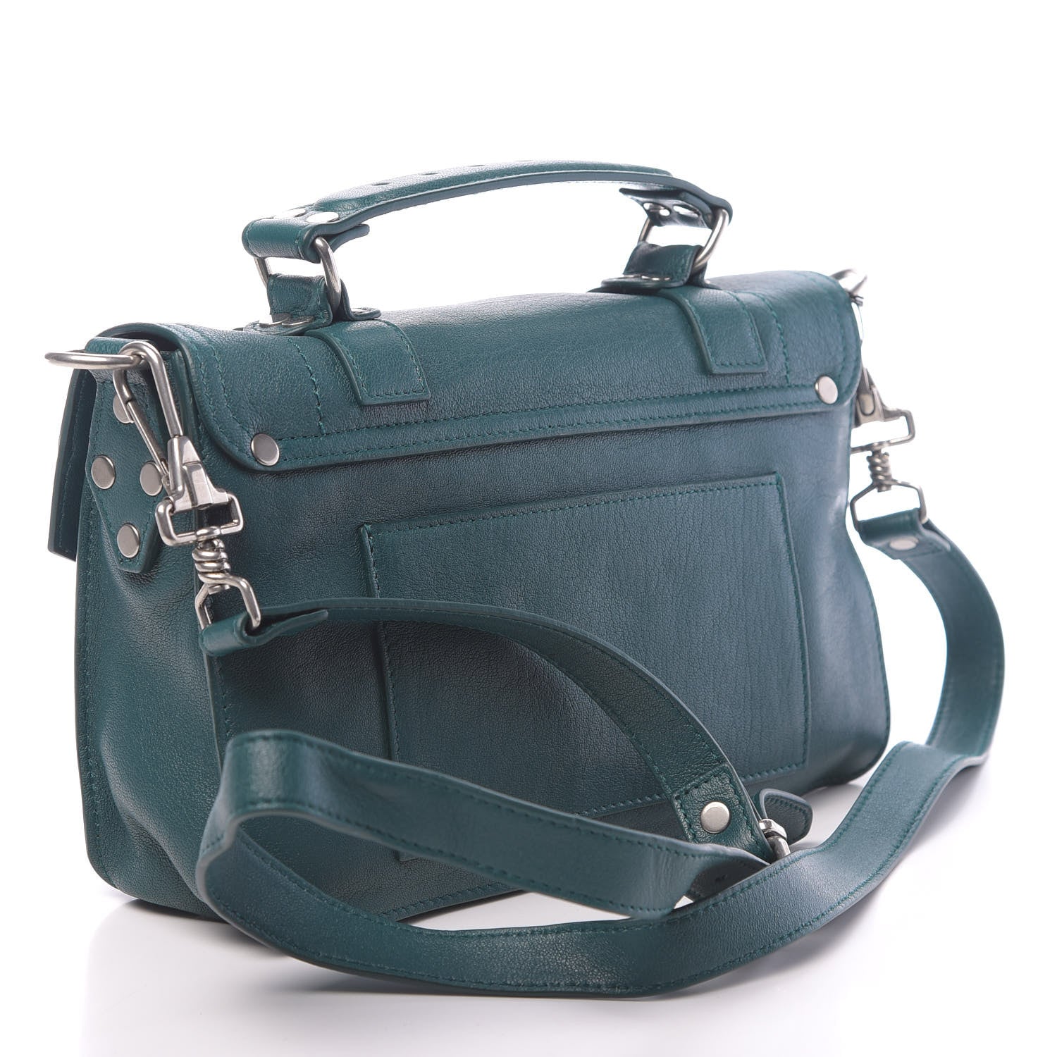 Proenza Schouler Lambskin Tiny PS1 Satchel Dark Teal 3 of 10