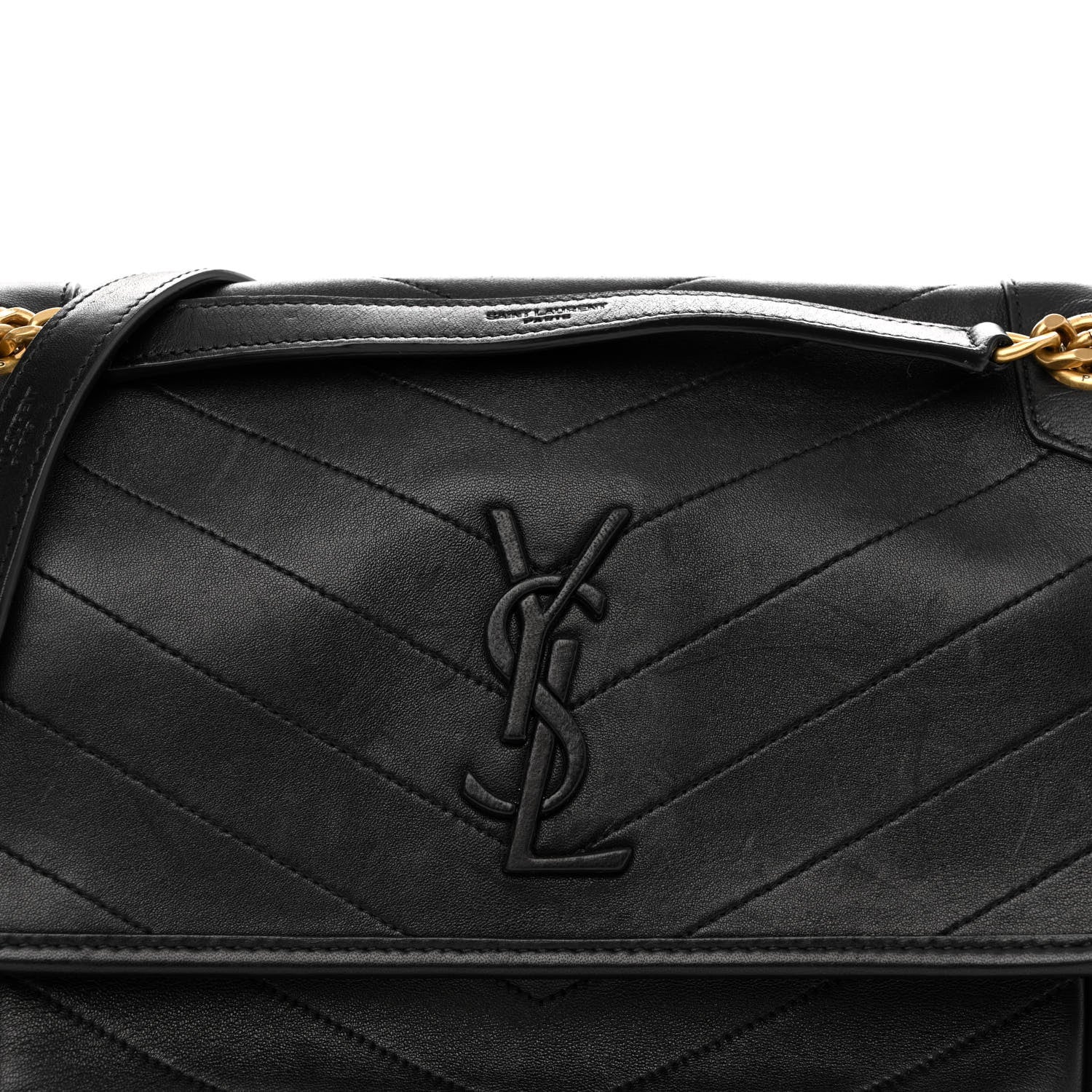 Saint Laurent Lambskin Matelasse Monogram Medium Niki Chain Satchel Black 8 of 16