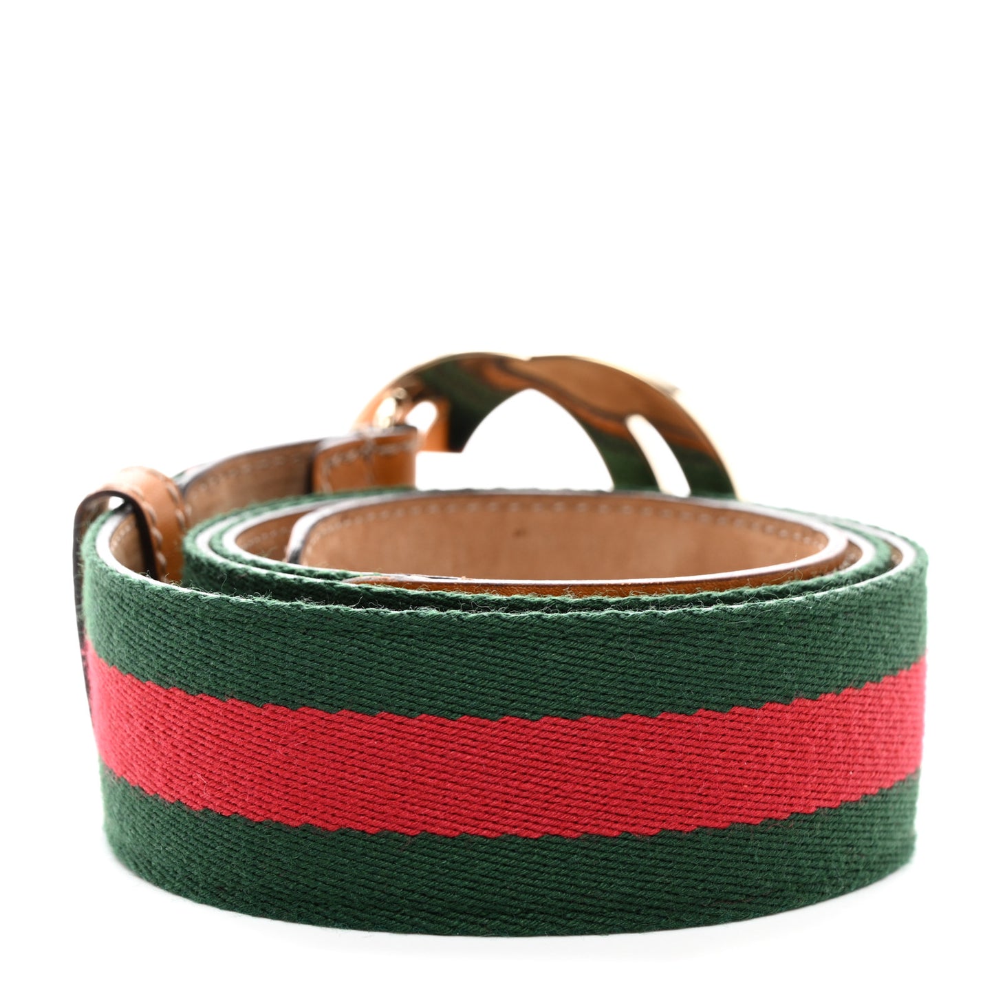 Calfskin Web Interlocking G Belt 85 34 Green Red