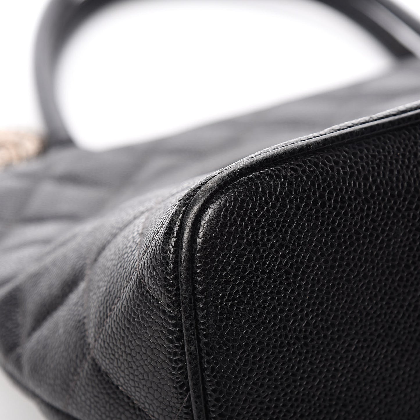 Caviar Quilted Medallion Tote Black