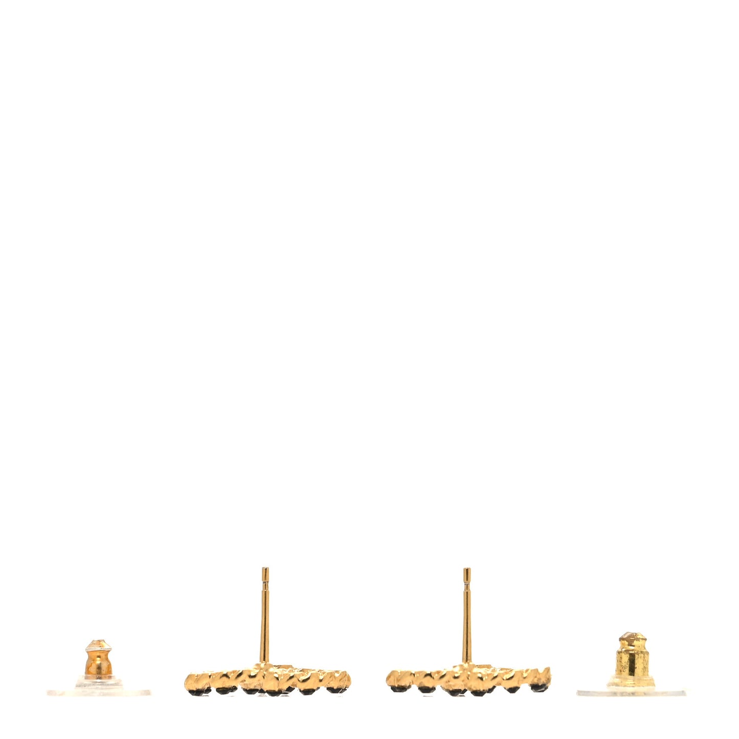 CC Stud Earrings Gold Black