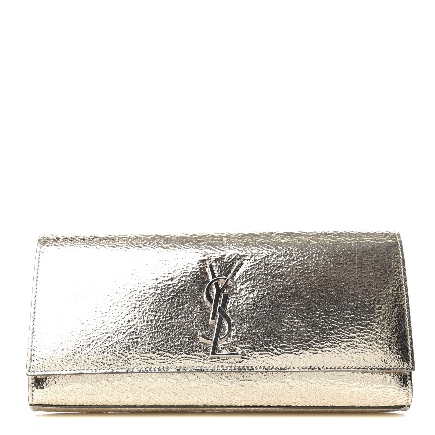 Saint Laurent Metallic Textured Calfskin Classic Monogram Cassandre Clutch Gold 1 of 6
