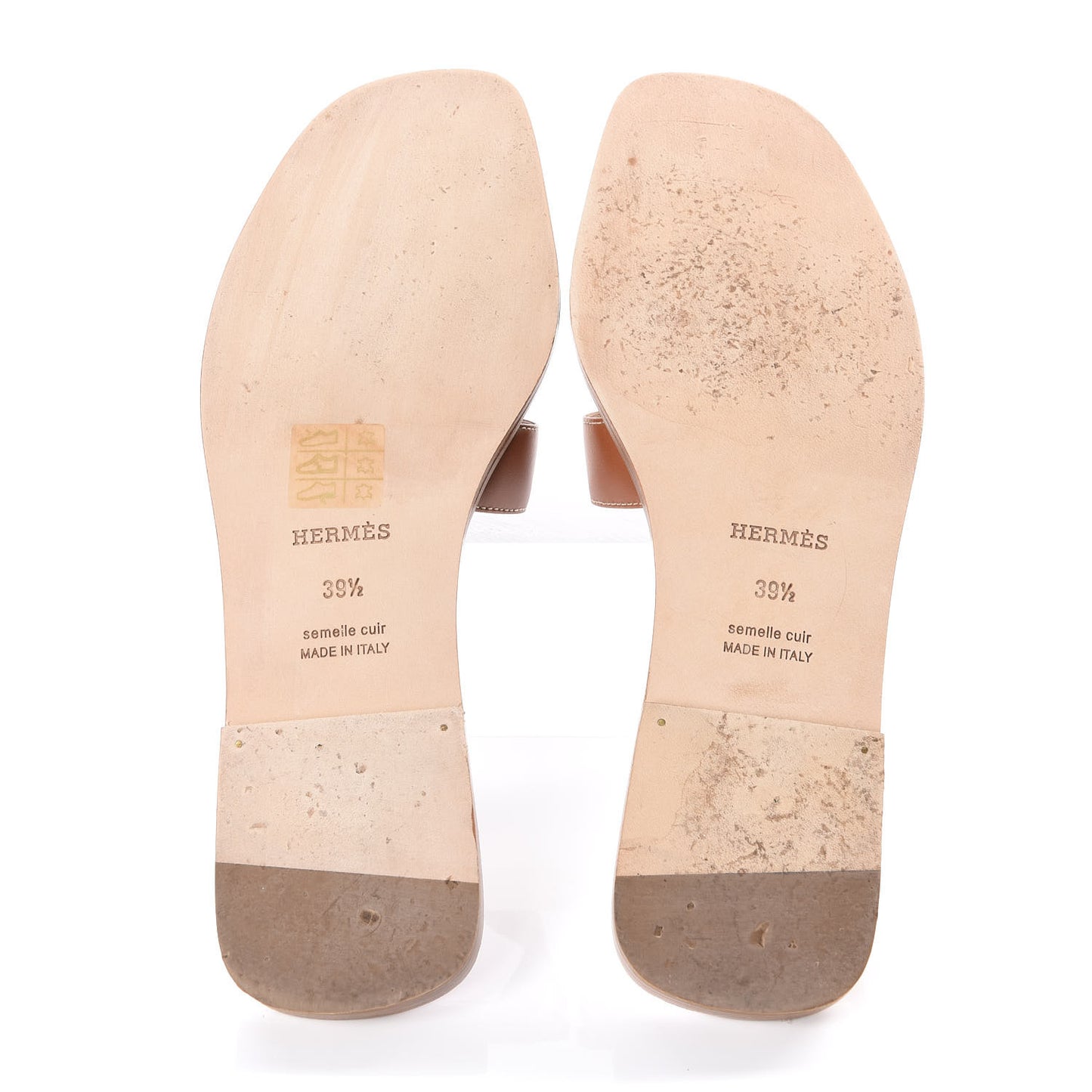 Box Calfskin Oran Sandals 39.5 Gold